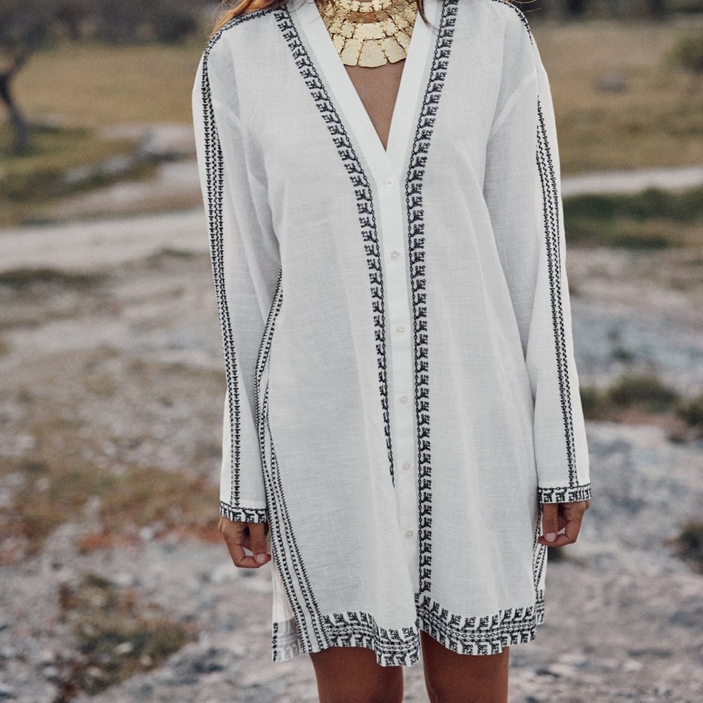 Embroidered tunic dress Zara Sz S